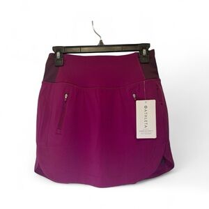 Athleta Fairway Magenta Golf Skort 16”with Zip Pockets size XS